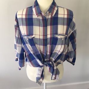 🐴Vintage Plaid Blouse Size 16